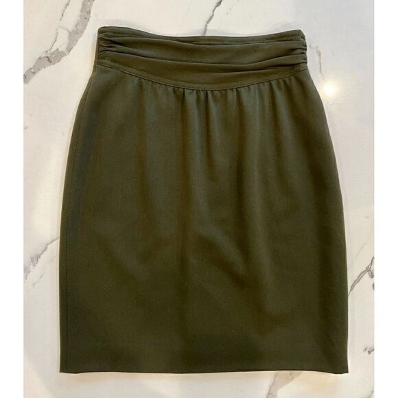 Escada Vintage Wool Pencil Skirt in Dark Green Size 4 - Picture 1 of 4